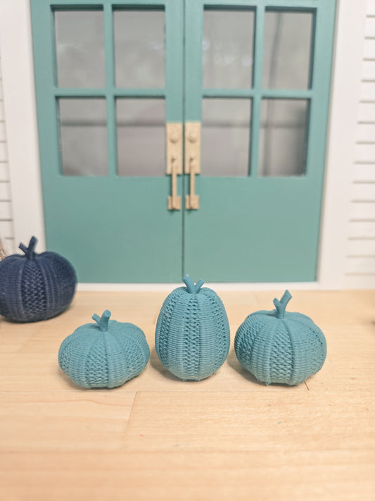 Dollhouse Miniature Wicker Pumpkins (Small), Dollhouse Pumpkins, Mini Fall Decor, Dollhouse Accessories, 1:12 Scale