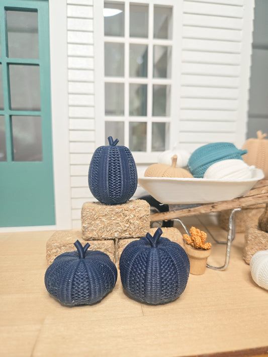 Dollhouse Miniature Wicker Pumpkins, Dollhouse Pumpkins, Mini Fall Decor, Dollhouse Accessories, 1:12 Scale
