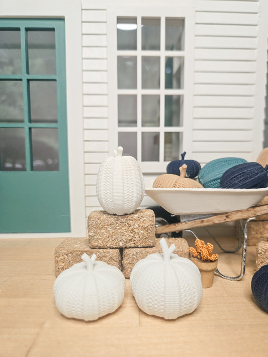 Dollhouse Miniature Wicker Pumpkins, Dollhouse Pumpkins, Mini Fall Decor, Dollhouse Accessories, 1:12 Scale