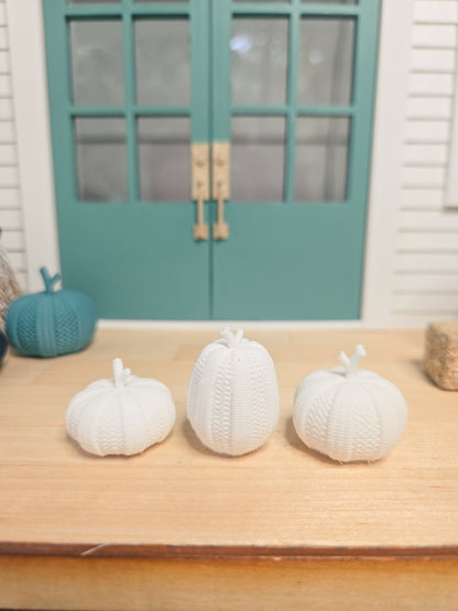 Dollhouse Miniature Wicker Pumpkins (Small), Dollhouse Pumpkins, Mini Fall Decor, Dollhouse Accessories, 1:12 Scale