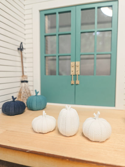 Dollhouse Miniature Wicker Pumpkins (Small), Dollhouse Pumpkins, Mini Fall Decor, Dollhouse Accessories, 1:12 Scale