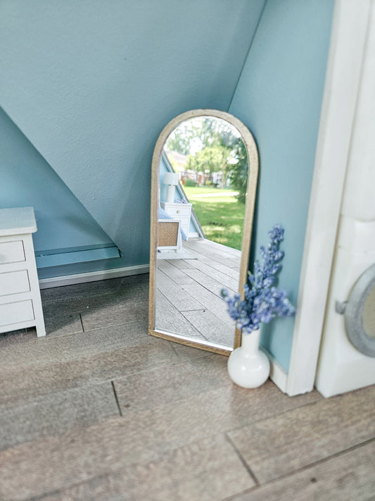Dollhouse Miniature Arch Mirror, Dollhouse Bedroom Mirror, Mini Decor, Dollhouse Accessories, Mini Mirror, Decorative Mirror, 1:12 Scale