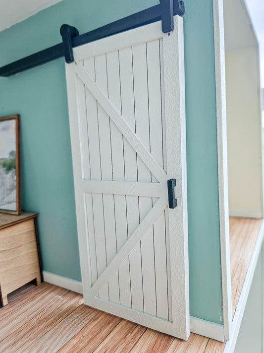 Dollhouse Miniature Barn Door, Dollhouse Wood Door, Mini Decor, Dollhouse Accessories, Mini Door, Mini Bedroom Door, 1:12 Scale