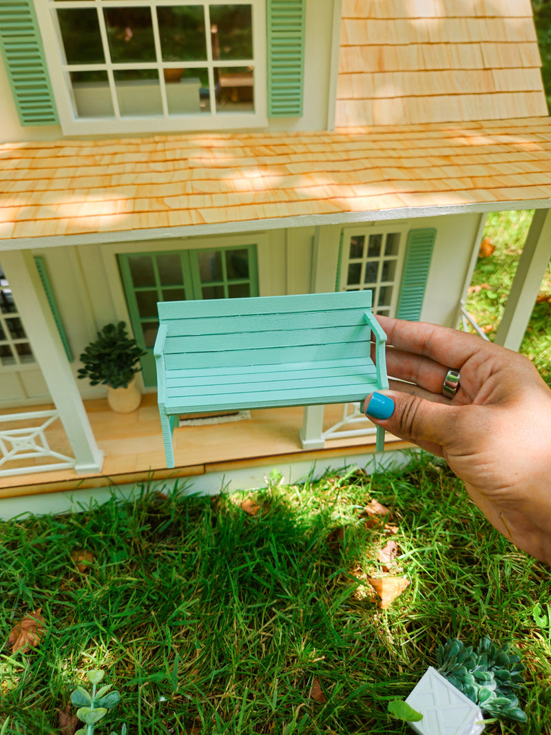 Dollhouse Miniature Bench (Unpainted), Dollhouse Front Porch Bench, Mini Decor, Dollhouse Accessories, Mini Bench, 1:12 Scale
