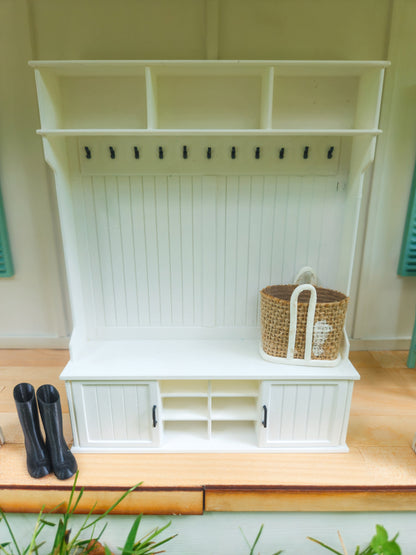 Dollhouse Miniature Entryway Cabinet, Dollhouse Cabinets with Opening Doors, Mini Decor, Dollhouse Accessories, Mini Cabinet, 1:12 Scale