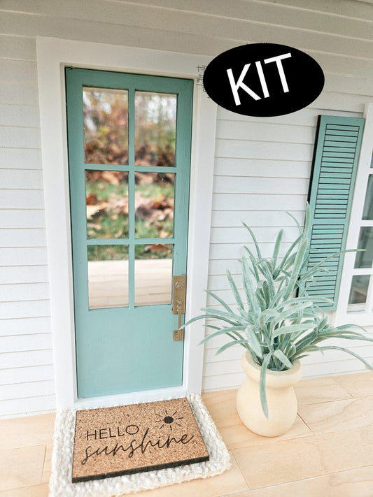 Dollhouse Miniature Front Door KIT, Dollhouse Door and Frame, Mini Decor, Dollhouse Accessories, 1:12 Scale