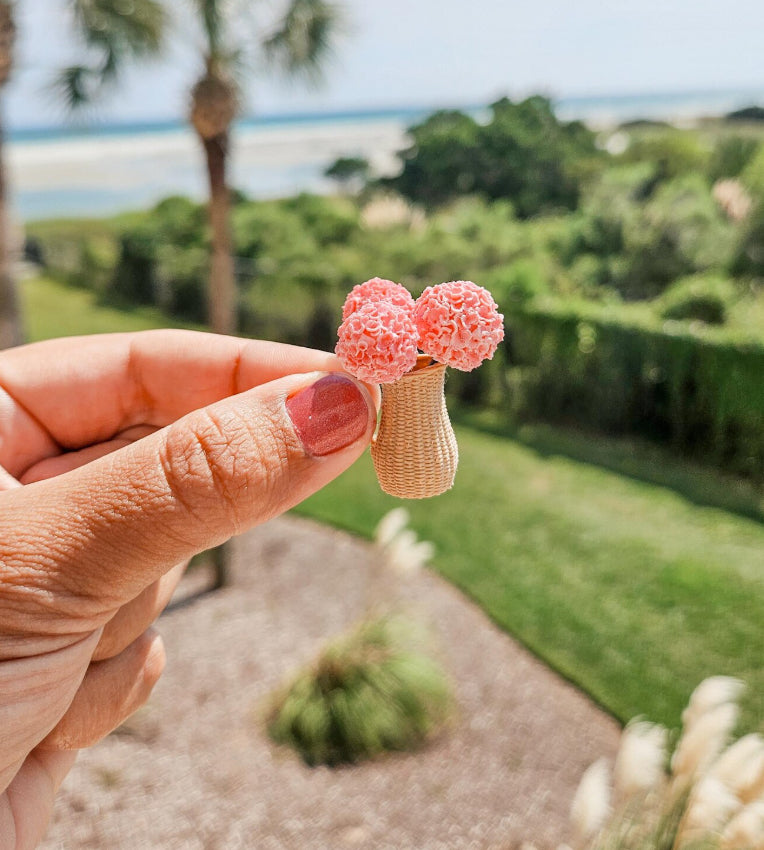 Dollhouse Miniature Hydrangeas, Dollhouse Plants, Dollhouse Decorations, Mini Plant, Mini Decor, 1:12 Scale, Stained Dollhouse Vase