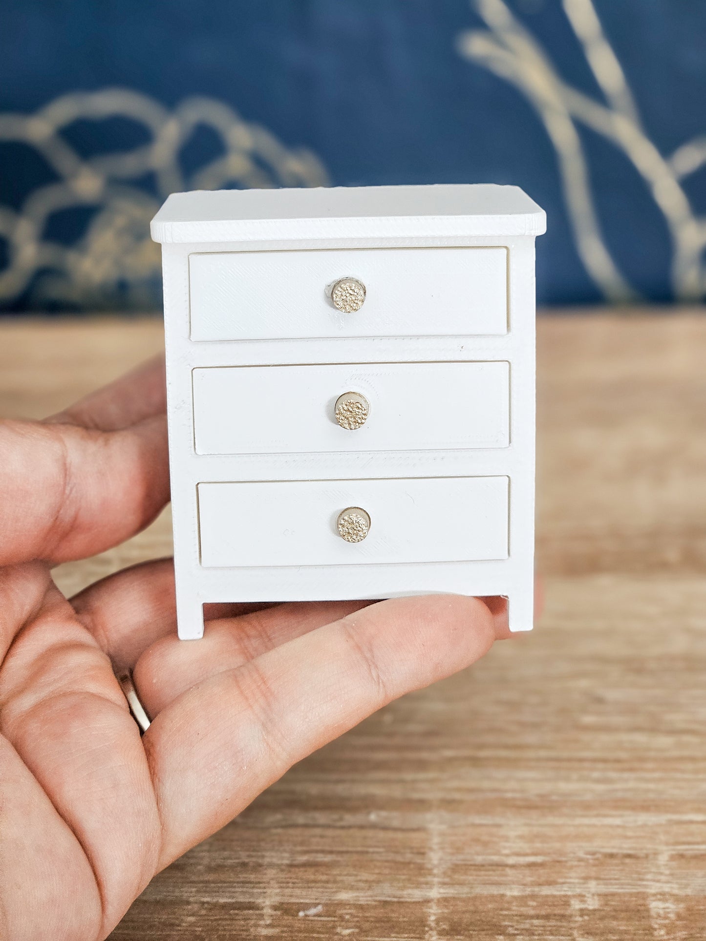 Dollhouse Miniature Nightstand (Unpainted), Dollhouse Nightstand, Mini Decor, Dollhouse Accessories, Mini End Table, Bedroom Nightstand, 1:12 Scale