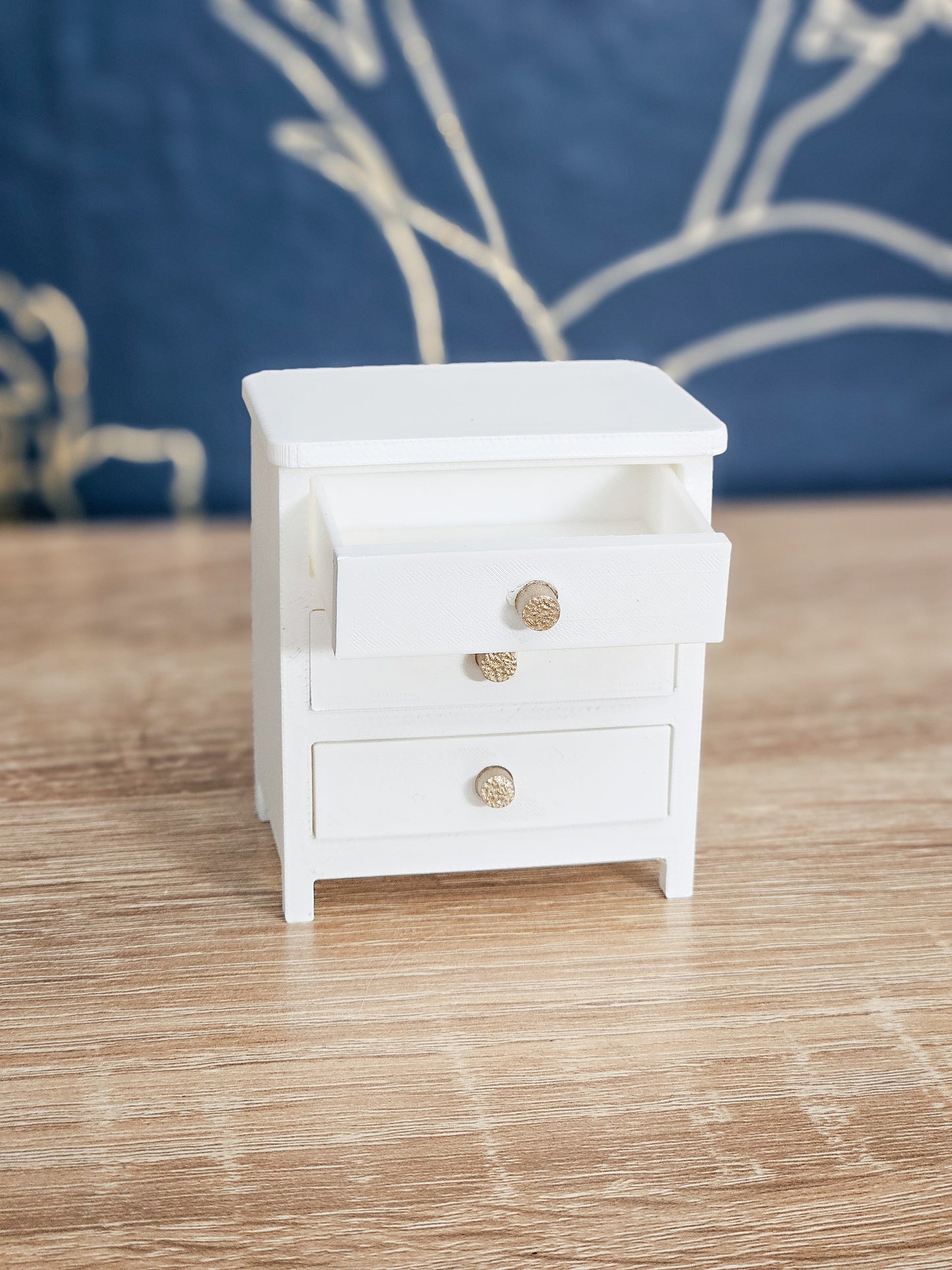 Dollhouse Miniature Nightstand (Unpainted), Dollhouse Nightstand, Mini Decor, Dollhouse Accessories, Mini End Table, Bedroom Nightstand, 1:12 Scale
