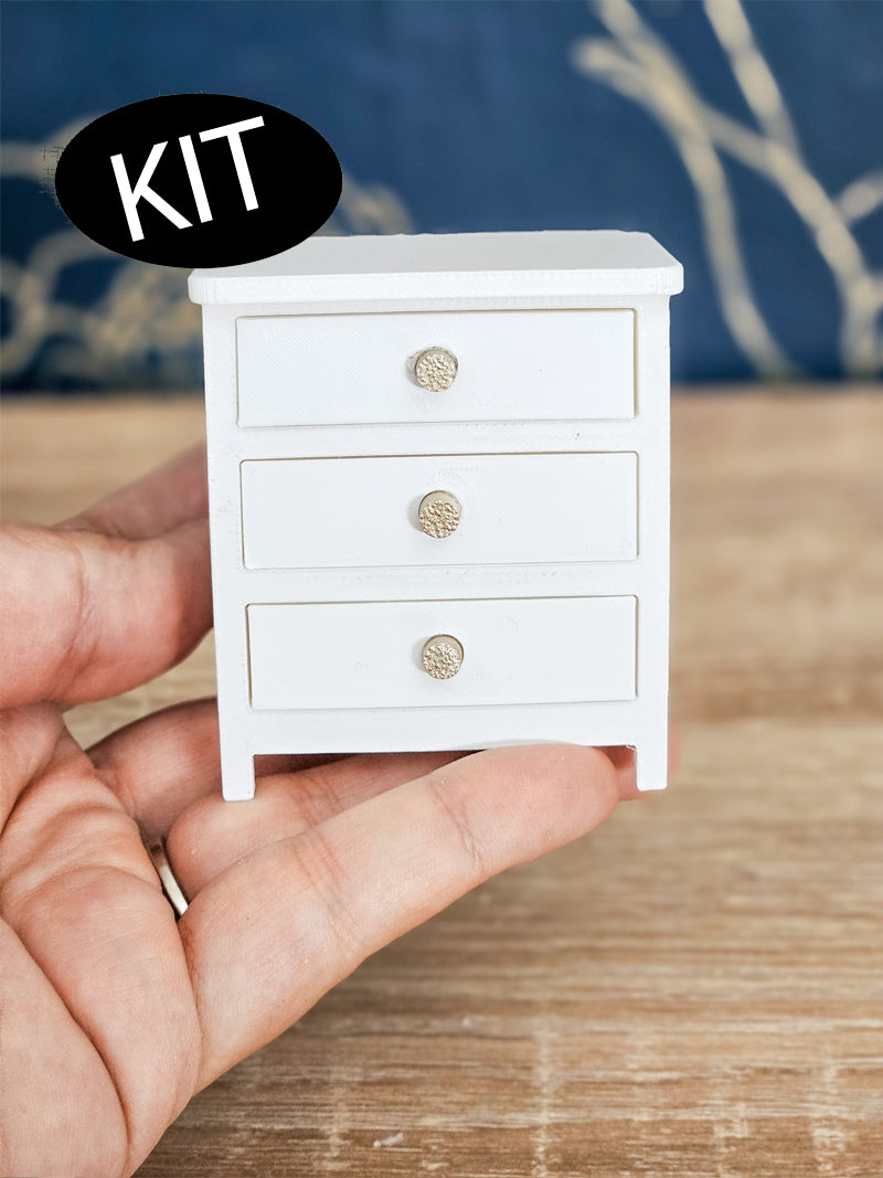 Dollhouse Miniature Nightstand (Unpainted), Dollhouse Nightstand, Mini Decor, Dollhouse Accessories, Mini End Table, Bedroom Nightstand, 1:12 Scale