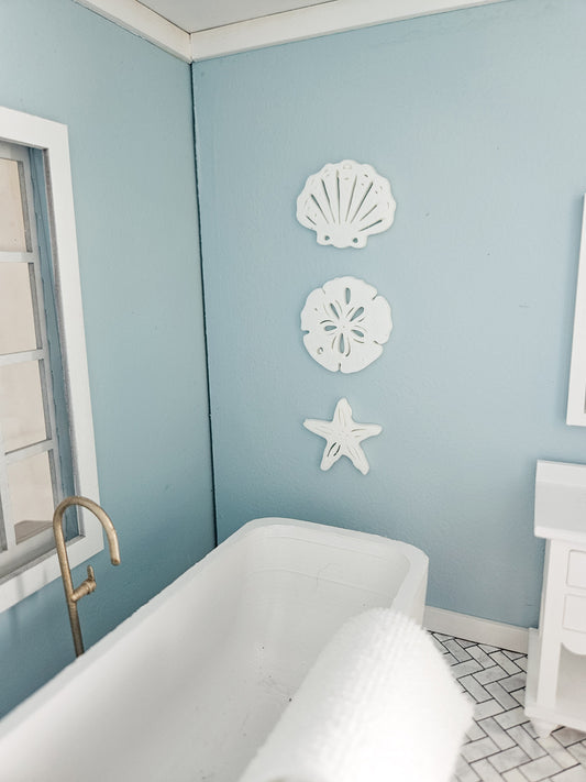 Set of 3 Dollhouse Coastal Wall Art, Mini Beach Decor, Miniature Decor, Dollhouse Wall Decor, Dollhouse Wall Art, Mini Decor, 1:12 Scale