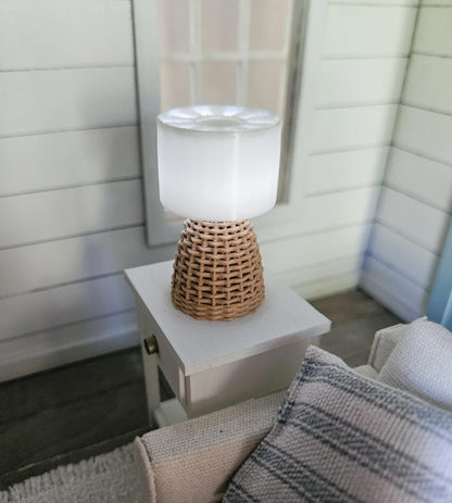 Dollhouse Miniature Lamp, 1:12 Scale, Mini Light, Dollhouse Lamp, Dollhouse Light, Dollhouse Decor, Mini Decor, Dollhouse Wicker