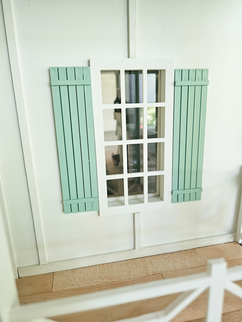 Dollhouse Window Shutters (Unpainted), Mini Window Shutters, 1:12 Scale Dollhouse Decor, Dollhouse Exterior Decor, Mini Decor