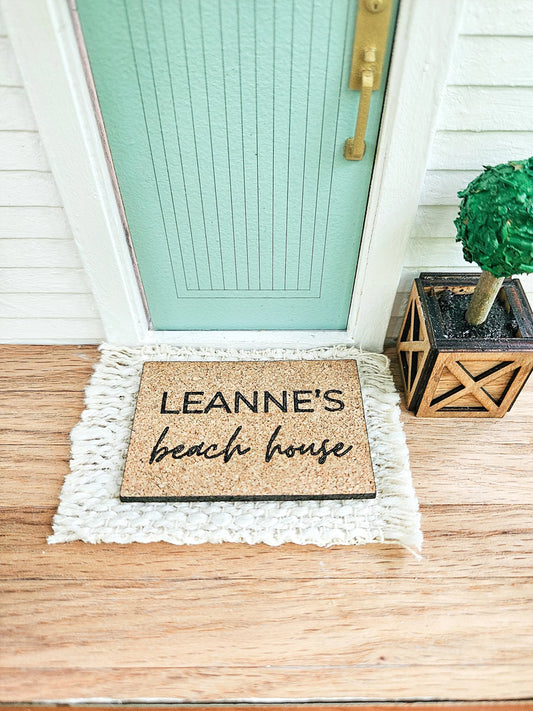 Dollhouse Miniatures Custom Woven Welcome Mat, Miniature Door Mat, Door Rug, Dollhouse Textiles, 1:12 Scale
