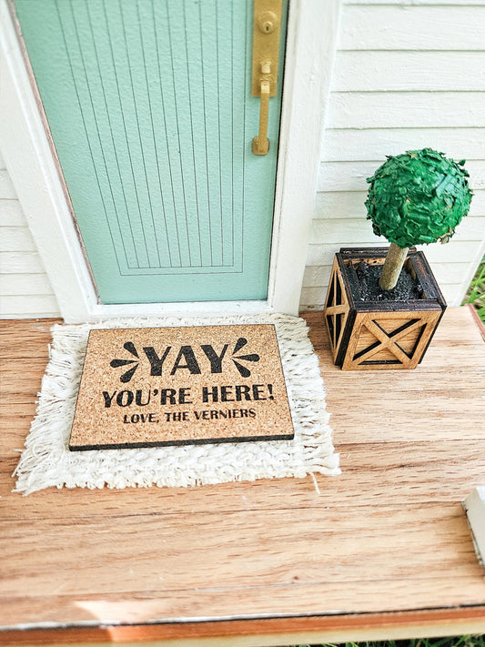 Dollhouse Miniatures Custom Woven Welcome Mat, Miniature Door Mat, Door Rug, Dollhouse Textiles, 1:12 Scale