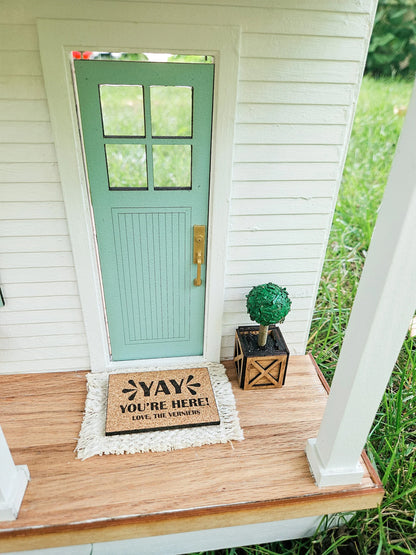 Dollhouse Miniatures Custom Woven Welcome Mat, Miniature Door Mat, Door Rug, Dollhouse Textiles, 1:12 Scale