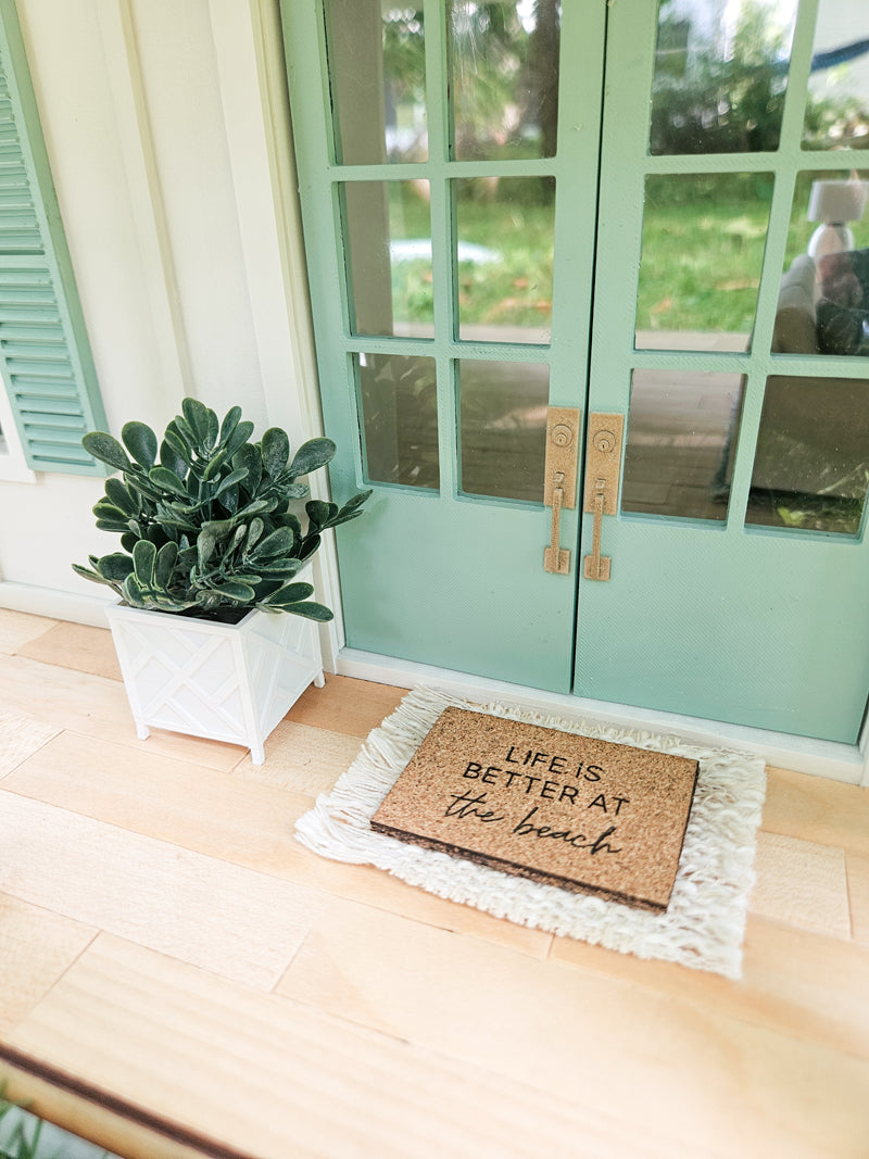 Dollhouse Miniatures Welcome Mat, Miniature Door Mat, Door Rug, Dollhouse Textiles, 1:12 Scale