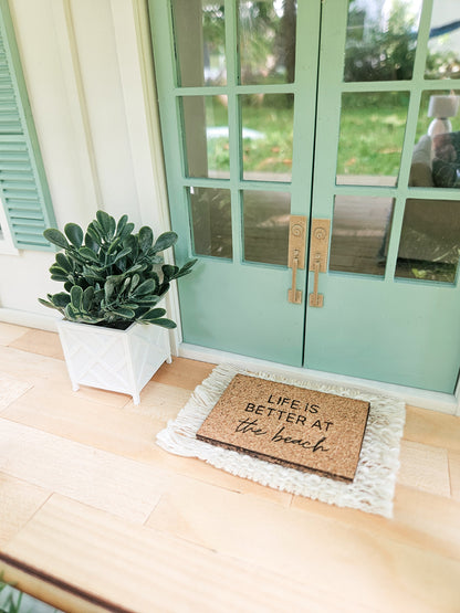Dollhouse Miniatures Welcome Mat, Miniature Door Mat, Door Rug, Dollhouse Textiles, 1:12 Scale