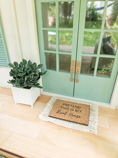 Dollhouse Miniatures Welcome Mat, Miniature Door Mat, Door Rug, Dollhouse Textiles, 1:12 Scale