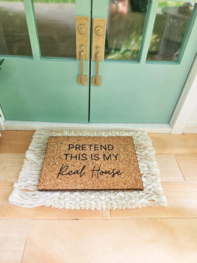Dollhouse Miniatures Welcome Mat, Miniature Door Mat, Door Rug, Dollhouse Textiles, 1:12 Scale