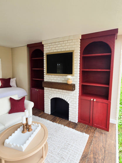 Dollhouse Miniature Fireplace KIT, Dollhouse Entertainment Center, Mini Decor, Dollhouse Accessories, Mini Fireplace, 1:12 Scale