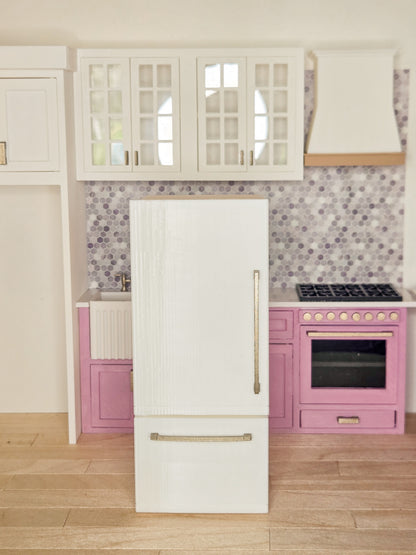 Dollhouse Kitchen Single Door Fridge (Unpainted), Miniature Food, 1:12 Scale, Mini Refrigerator with Opening Doors