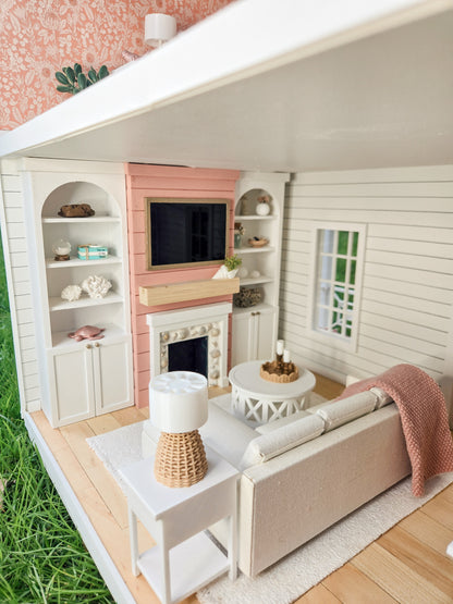 Dollhouse Miniature Fireplace KIT, Dollhouse Entertainment Center, Mini Decor, Dollhouse Accessories, Mini Fireplace, 1:12 Scale
