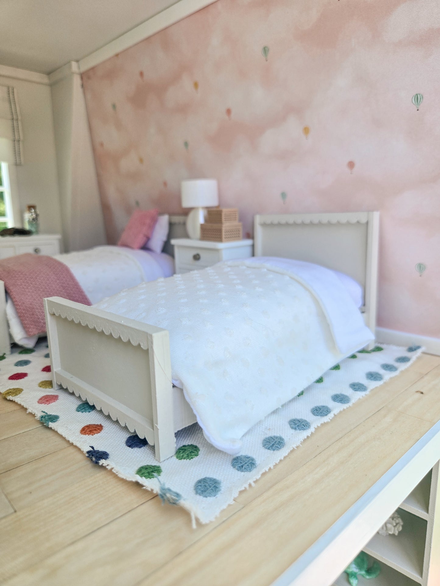 Dollhouse Miniature Twin Bed Frame (No Mattress) Dollhouse Bed, Mini Decor, Dollhouse Accessories, Mini Bed, Bedroom Furniture, 1:12 Scale