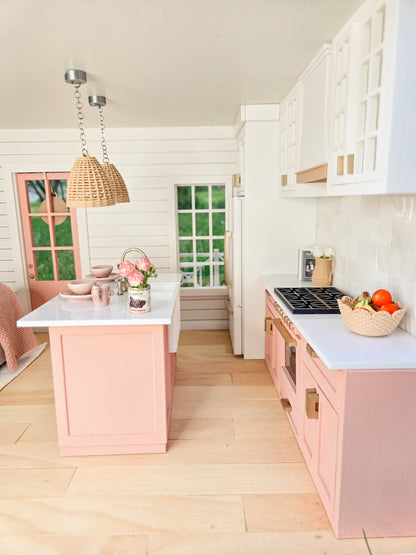 Dollhouse Kitchen Island with Sink (Unpainted), Mini Island for Your Dollhouse Kitchen, Dollhouse Island, 1:12 Scale Mini Kitchen